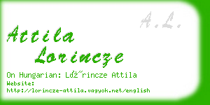 attila lorincze business card